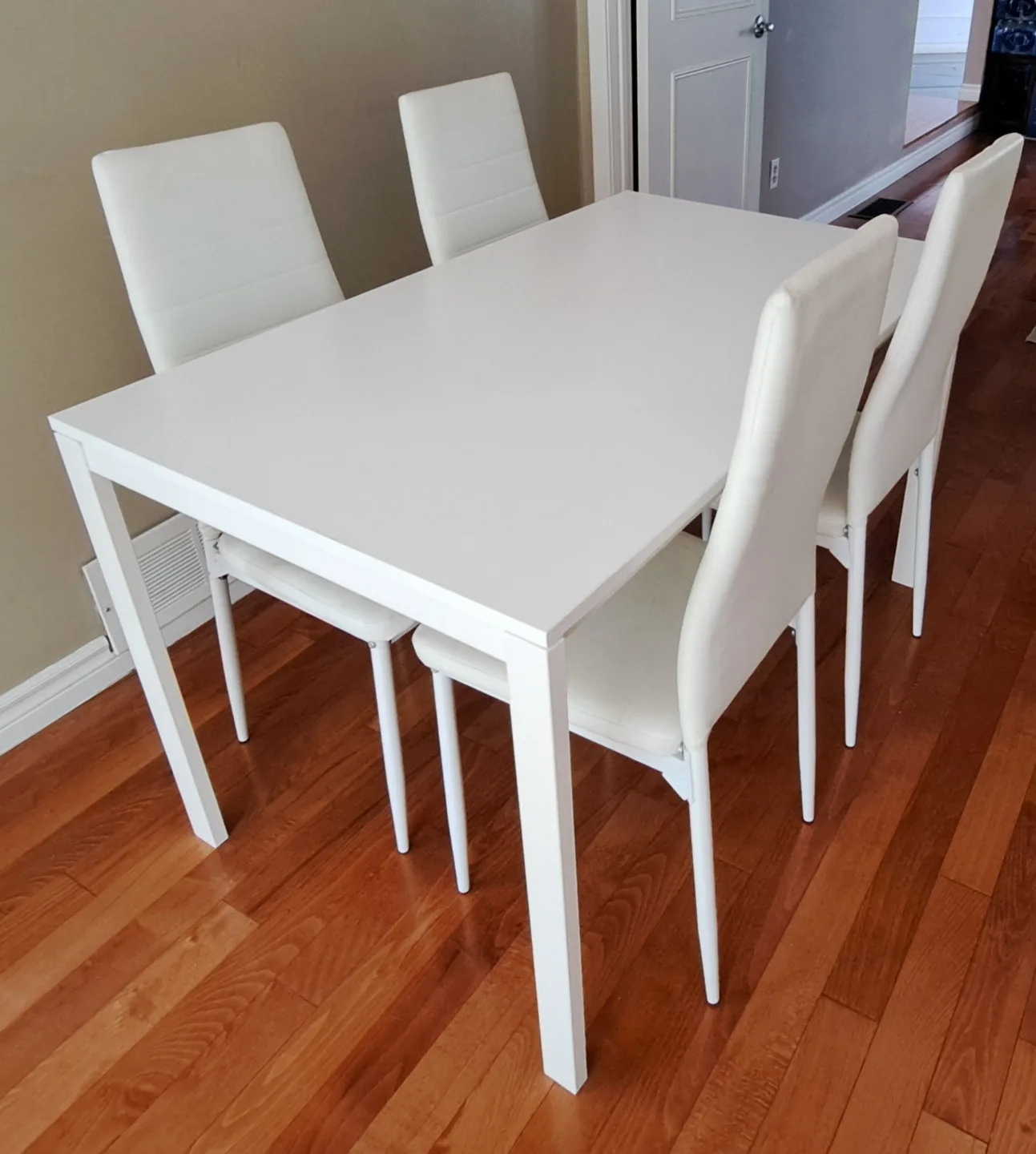 White Dining Table Set with Four Chairs image indicator(3)