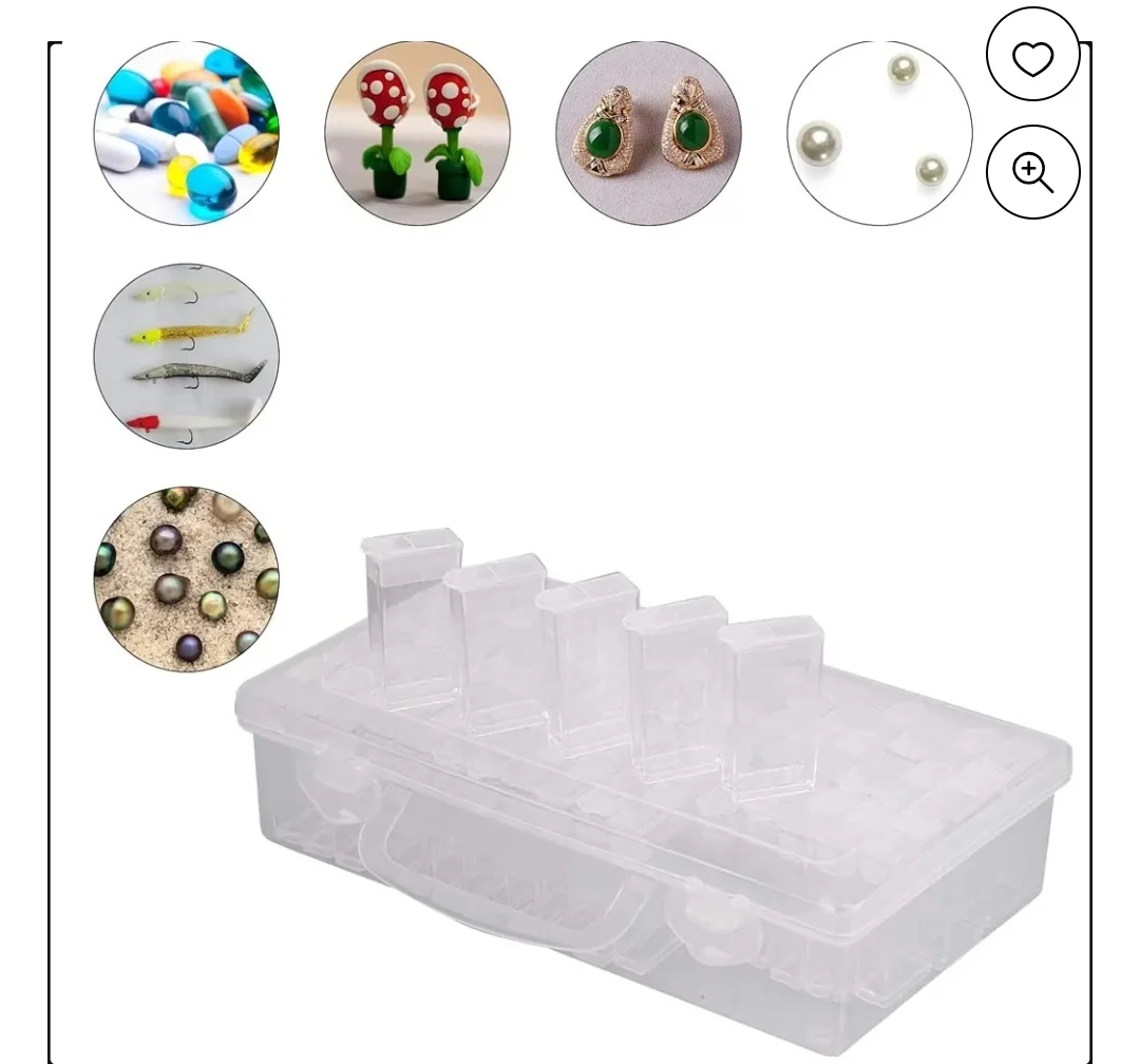 Large Clear Plastic Storage Box with 60 Small Compartments image indicator(3)