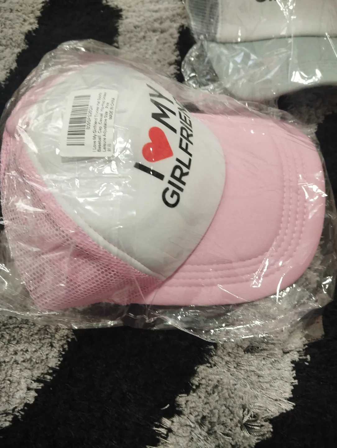 Two trucker hats: I love my girlfriend thumbnail