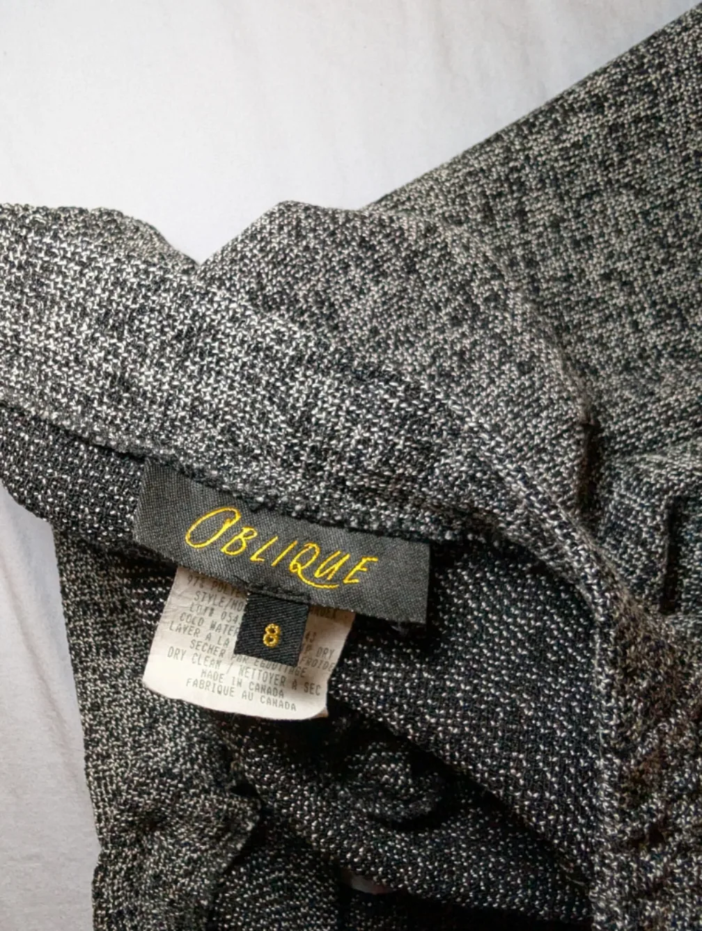 Women's Grey & White Tweed-look Wide Leg Pants image indicator(9)