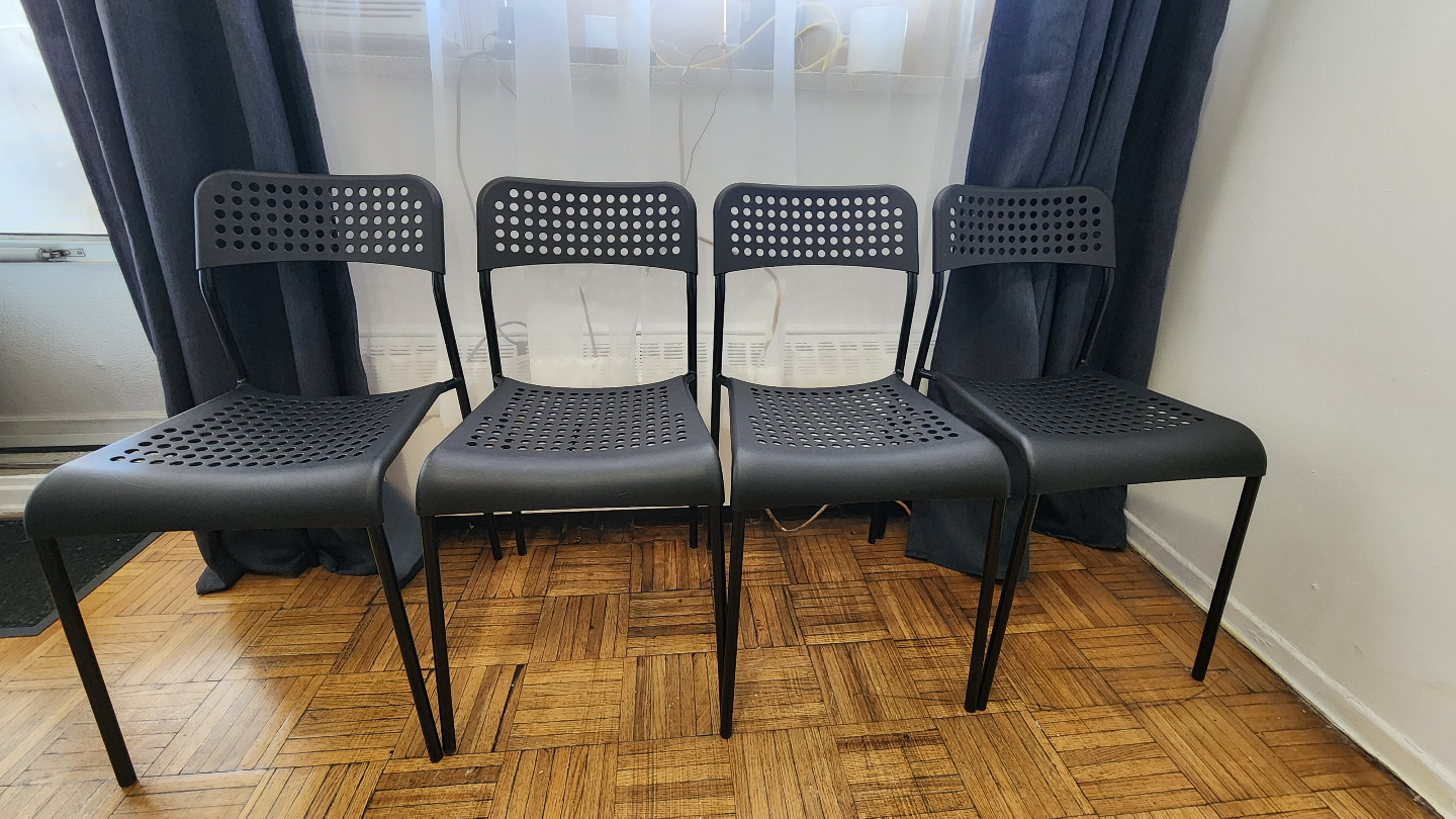 Ikea Sandsberg/Adde Black Dining Table Set - 4 Chairs - photo 3