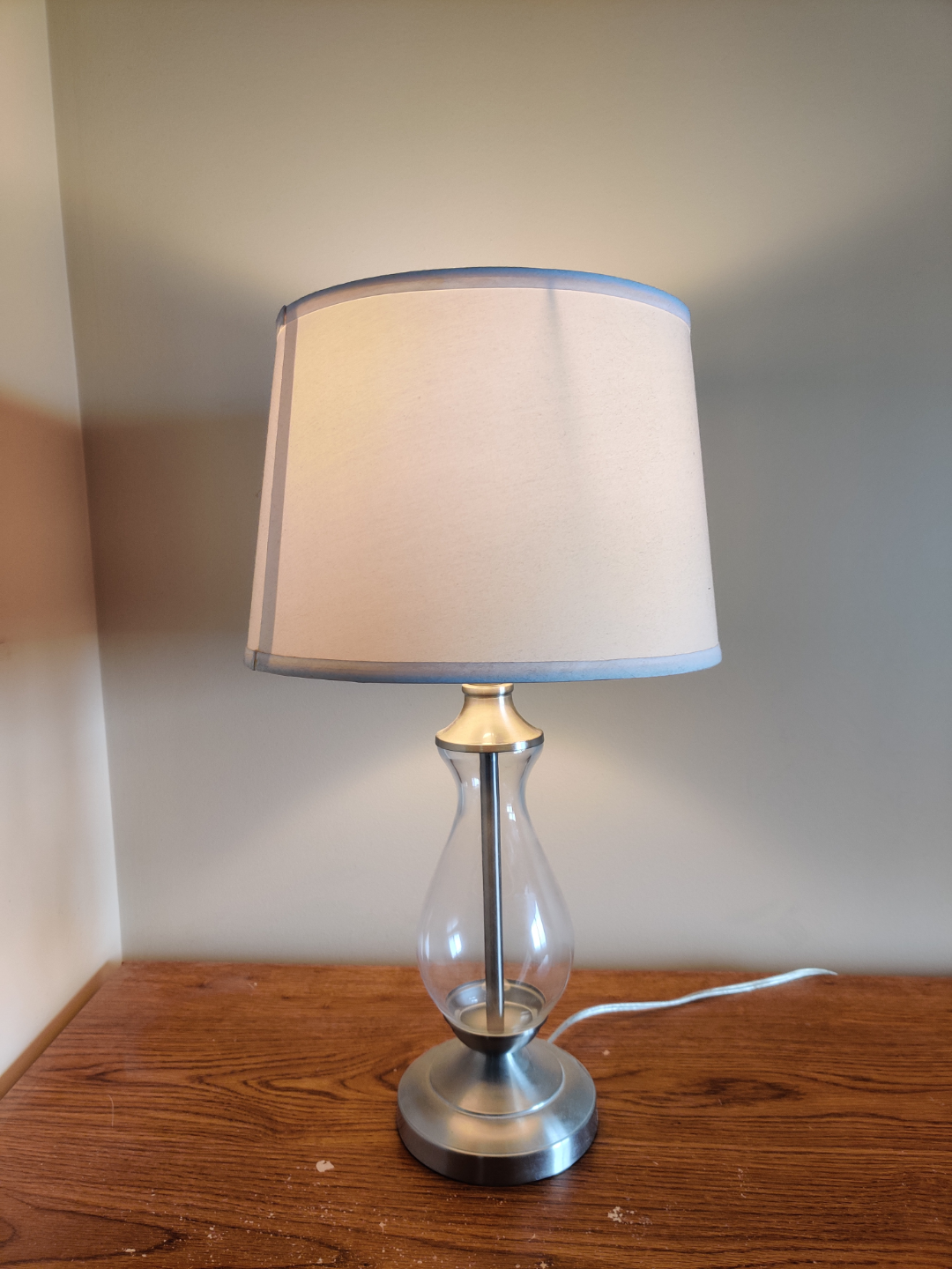 Modern Glass and Brushed Nickel Table Lamp - photo 2