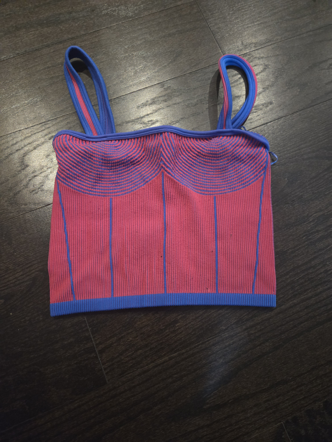 Zara Pink and Blue Knitted Crop Top