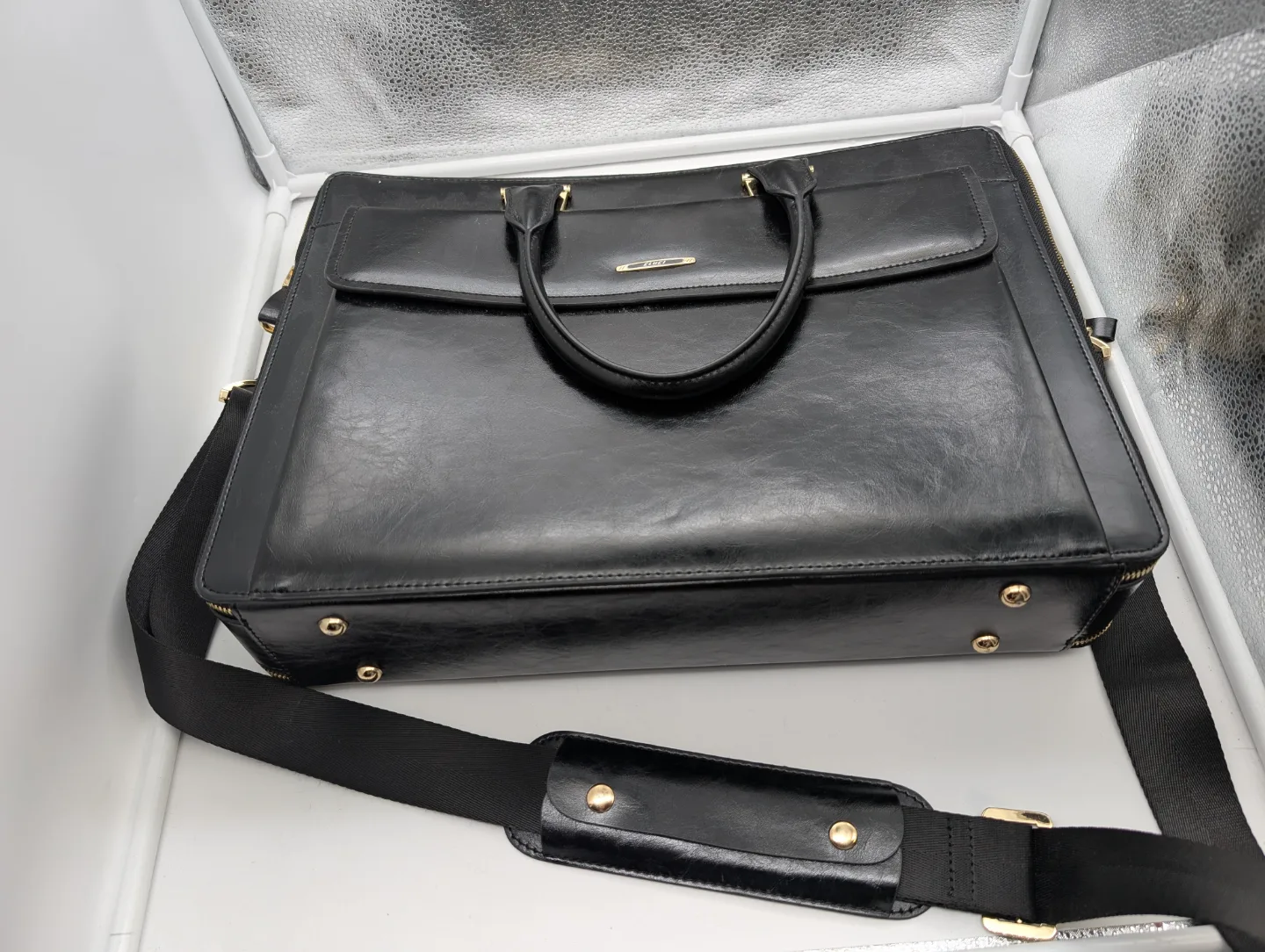 Black Leather Executive Briefcase thumbnail