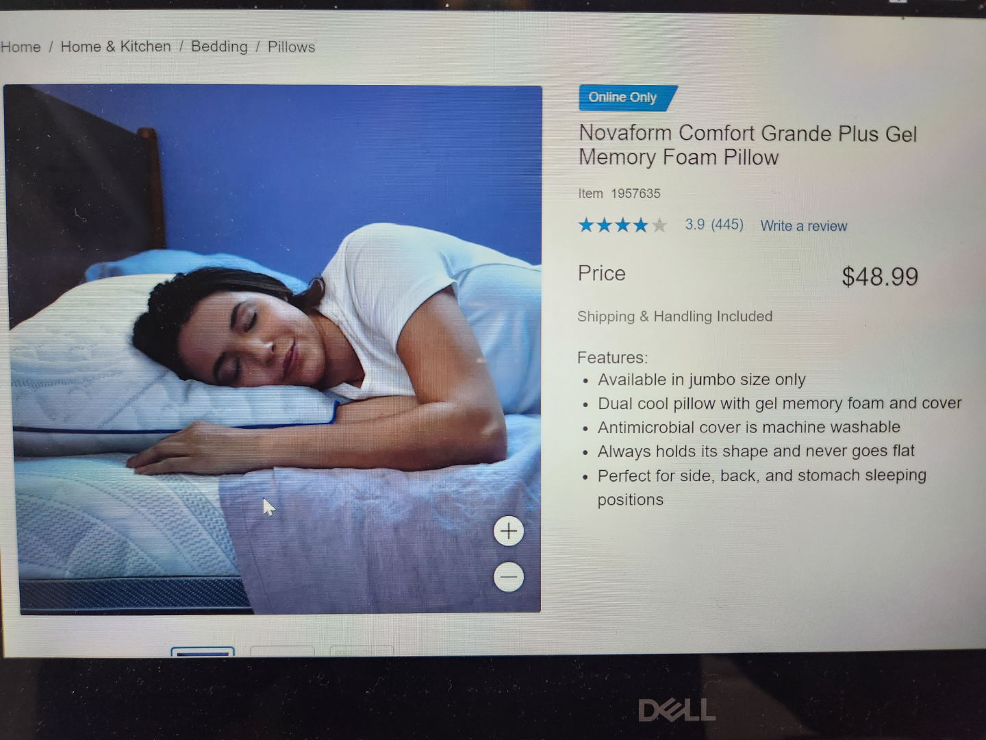 Novaform Comfort Grande Plus Gel Memory Foam Pillow - photo 5