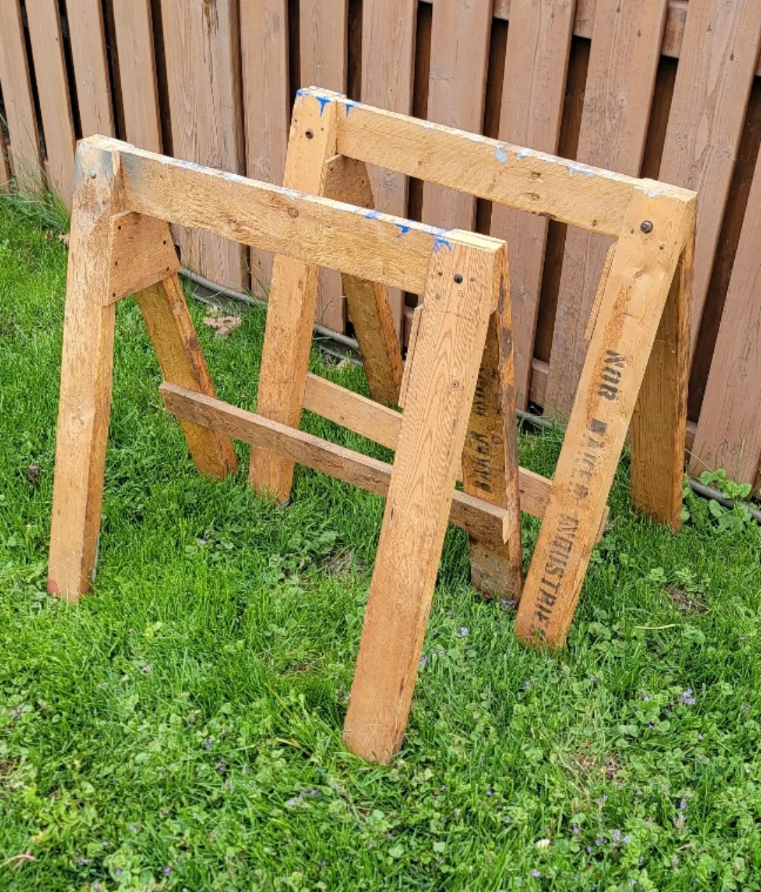 Pair of Wooden Sawhorses thumbnail