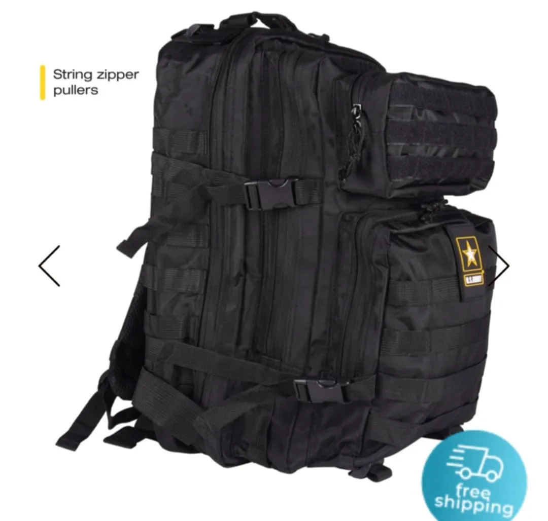 Two Tactical Backpacks - Black and Camo thumbnail