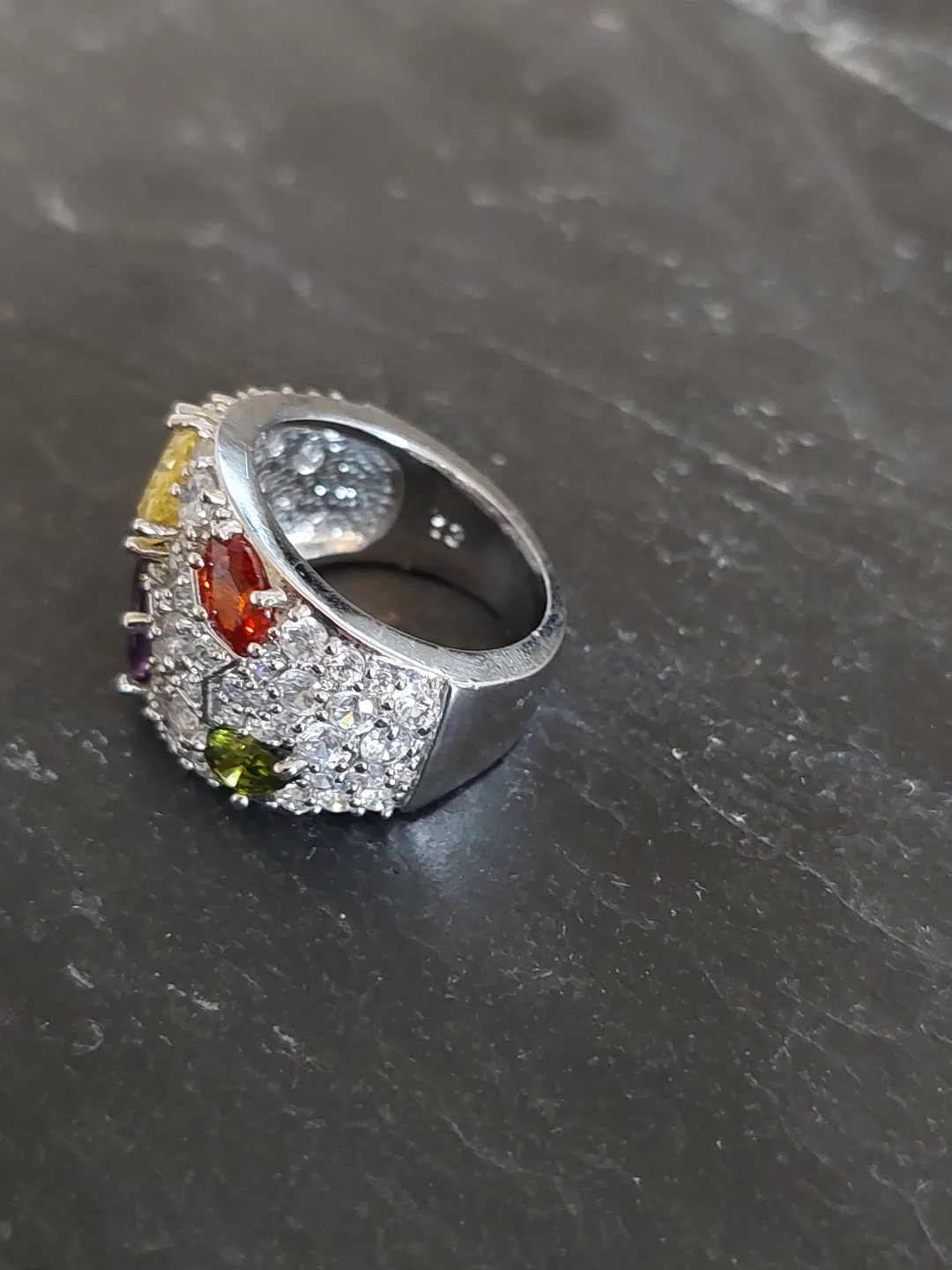 Multicoloured Gemstone and Cubic Zirconia Ring image indicator(2)