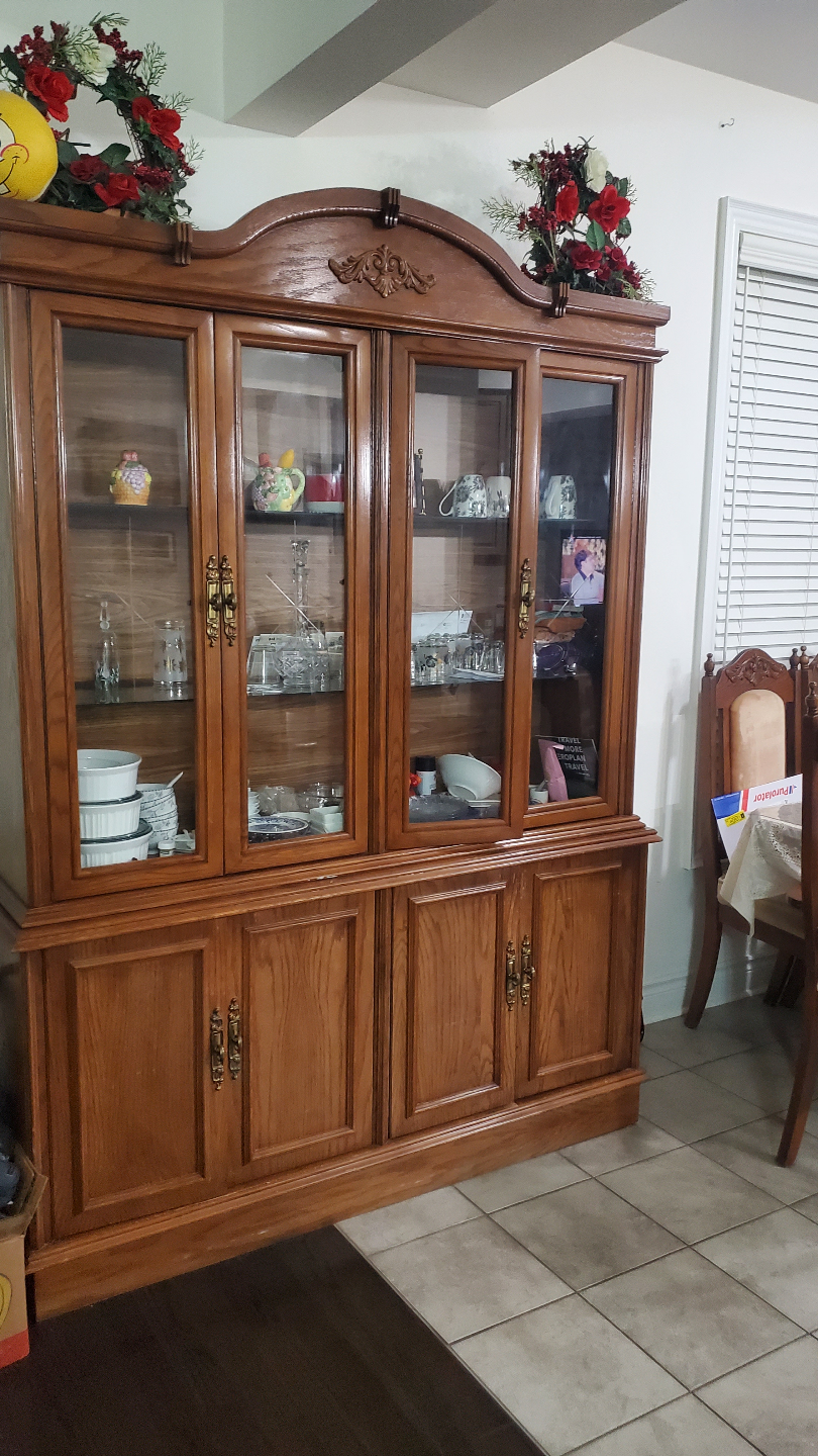Antique Wooden Hutch Cabinet