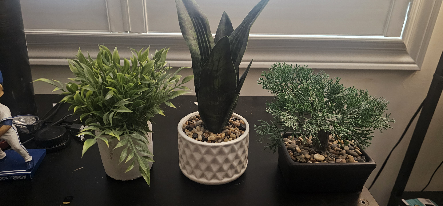 Three Small Artificial Potted Plants - photo 2