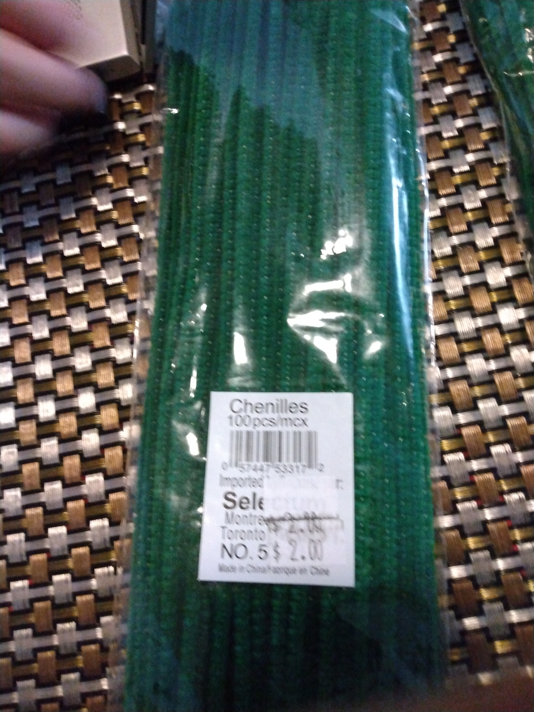 Five Packs of Chenille Stems - Green