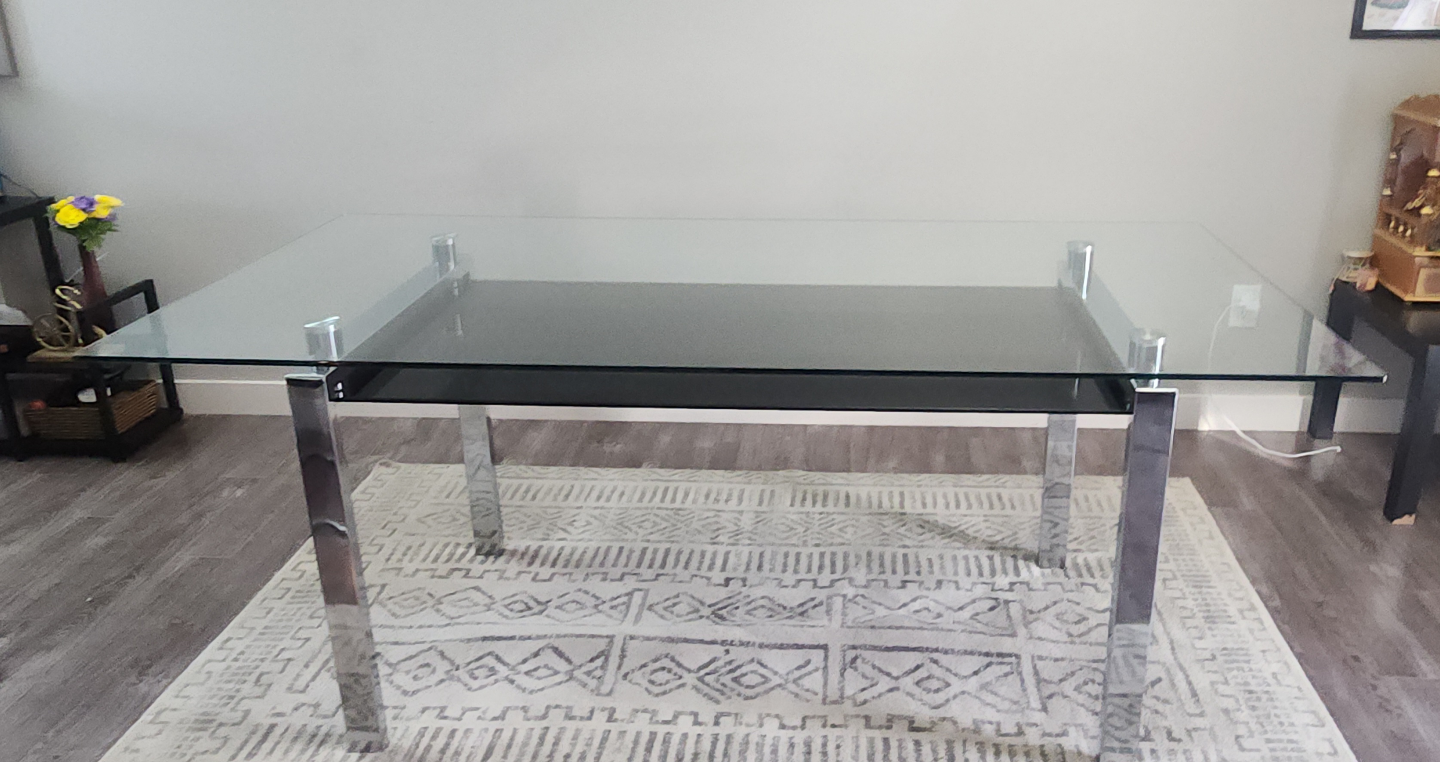 Modern Glass Dining Table - 71" x 35.5" - photo 2
