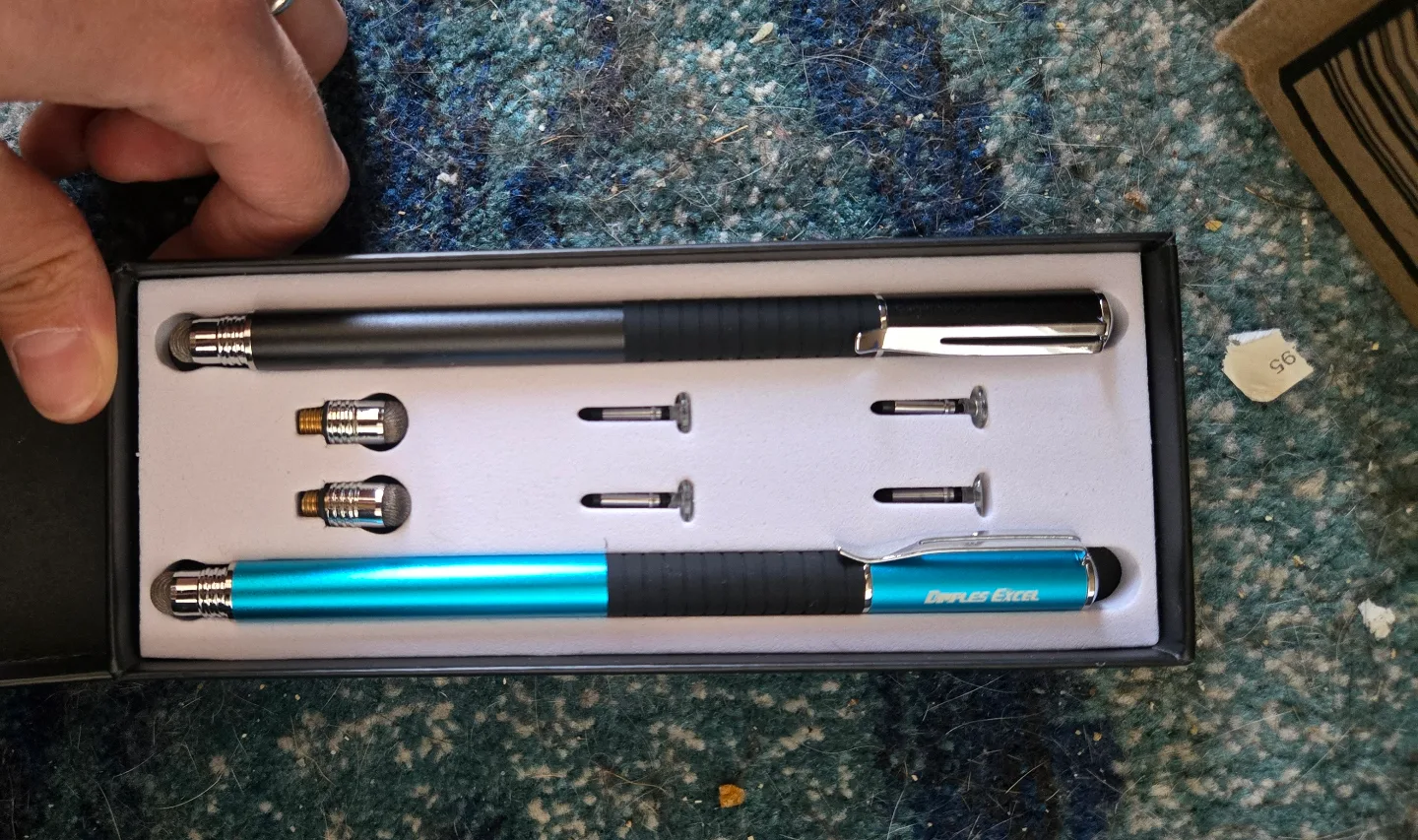 Stylus Pen Set for Touch Screens - 2 Pens & extra nibs thumbnail