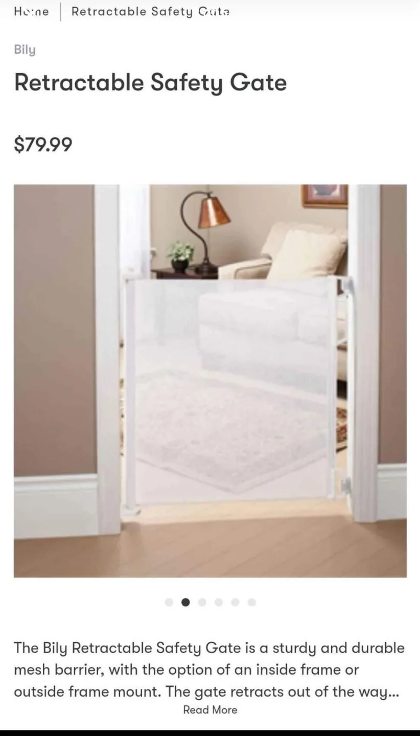 Billy Retractable Safety Gate - White image indicator(2)