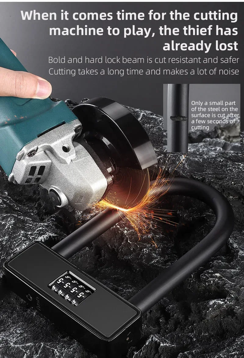 WEST BIKING Bike U-Lock with Combination and Keys image indicator(3)