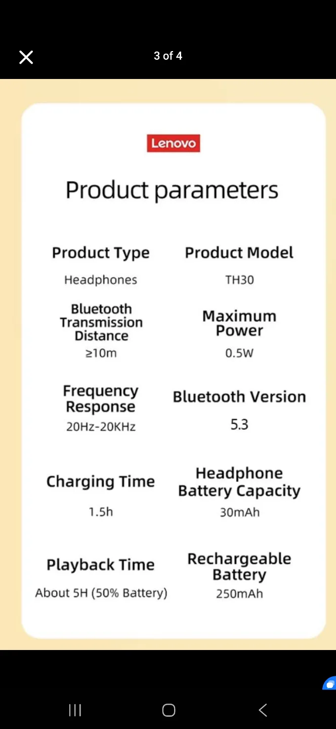 Lenovo headphones Bluetooth headset wireless image indicator(2)