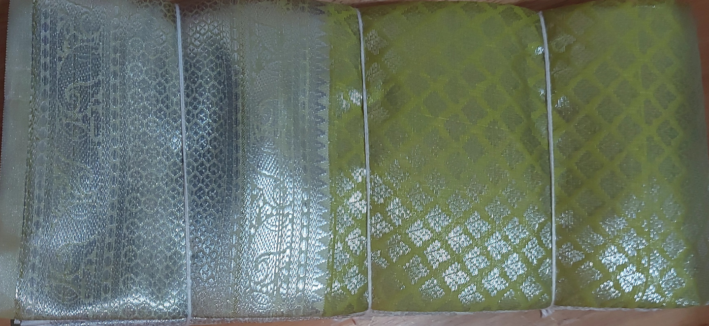 Three beautiful silk fabrics