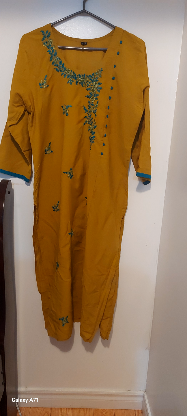 Mustard Yellow Embroidered Dress