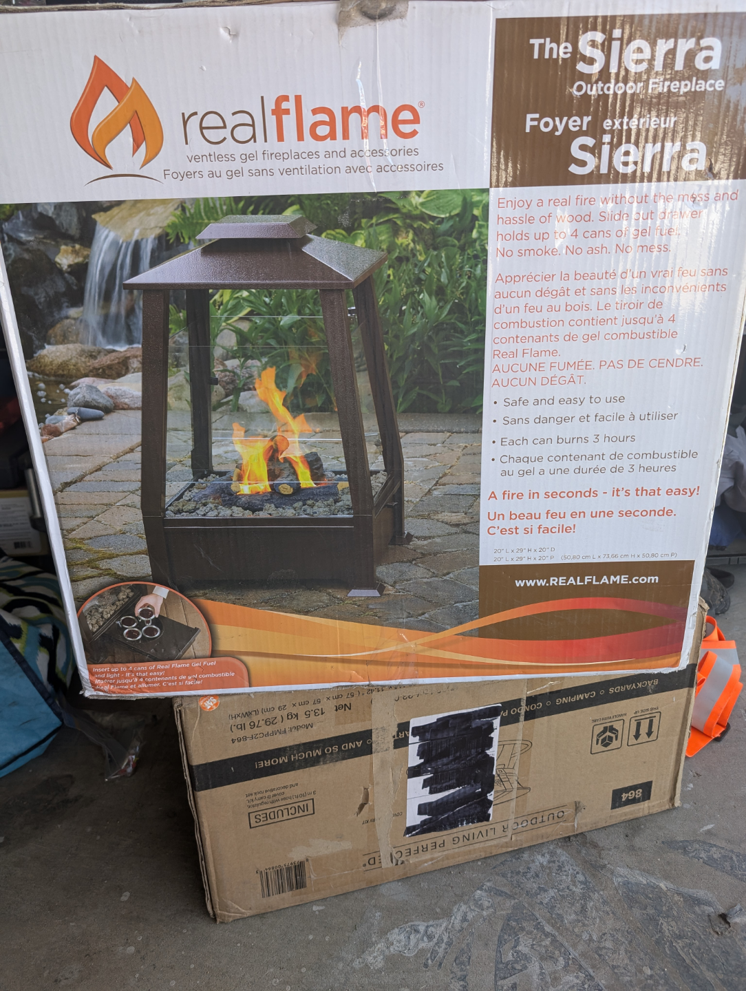 Real Flame Sierra Outdoor Ventless Gel Fireplace