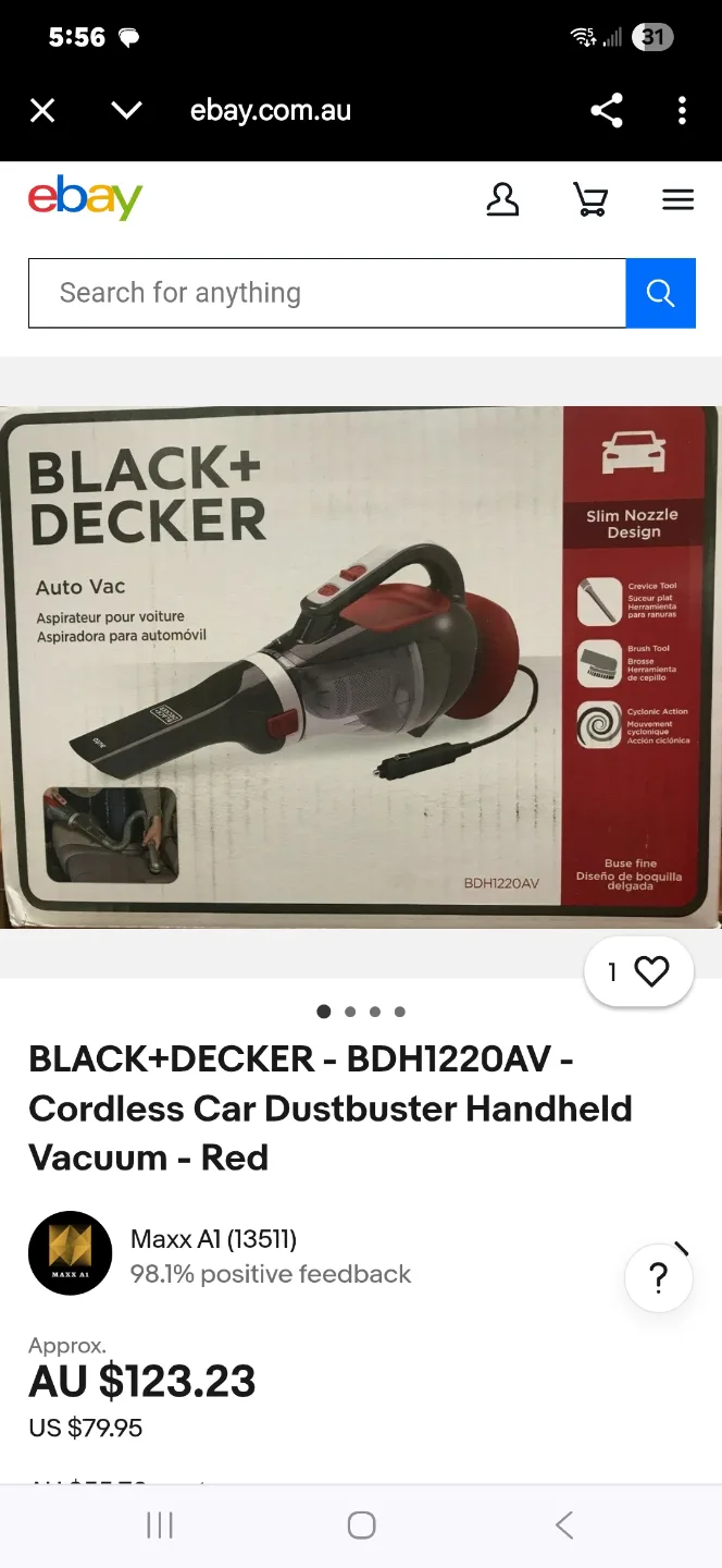 BLACK+DECKER BDH1220AV Cordless Car Dustbuster Handheld Vacuum thumbnail