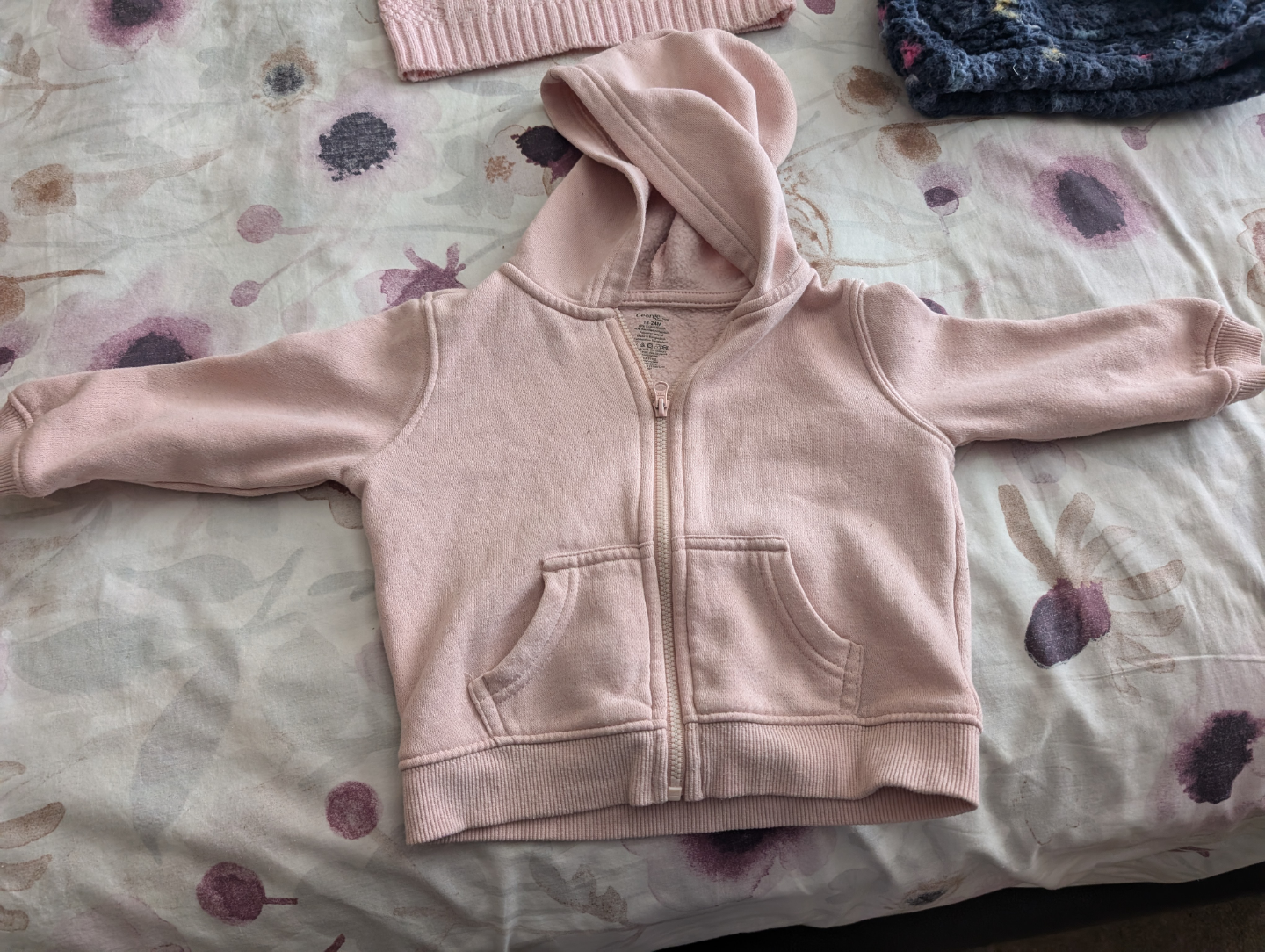 George Girls Pink Zip-Up Hooded Jacket - Size 2-3 Years