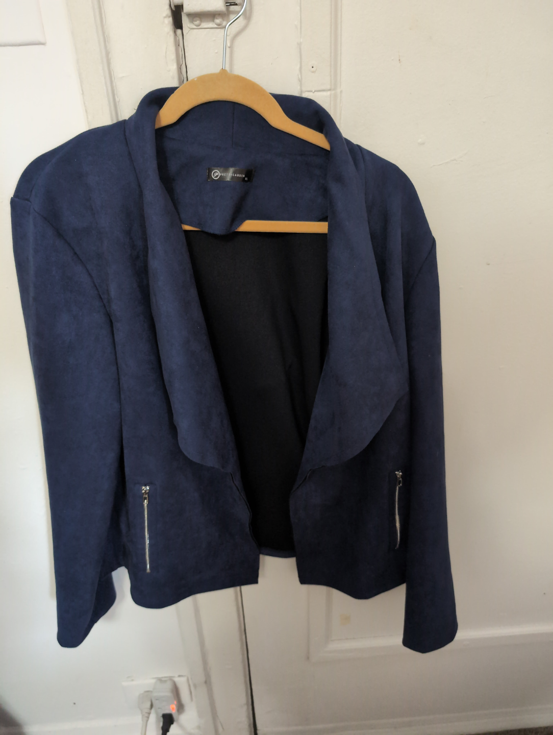 Navy Blue Suede Jacket