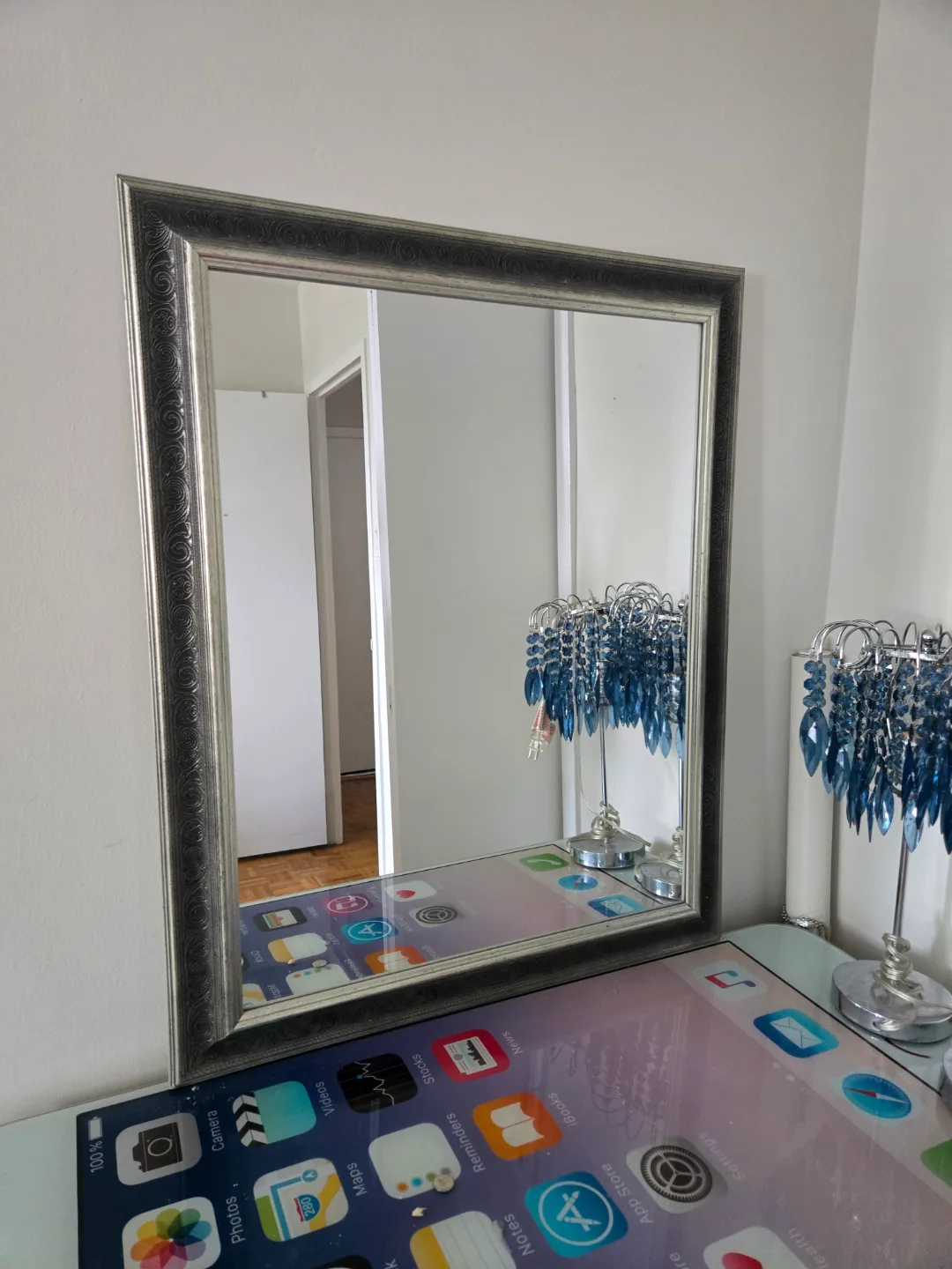 Silver framed mirror thumbnail