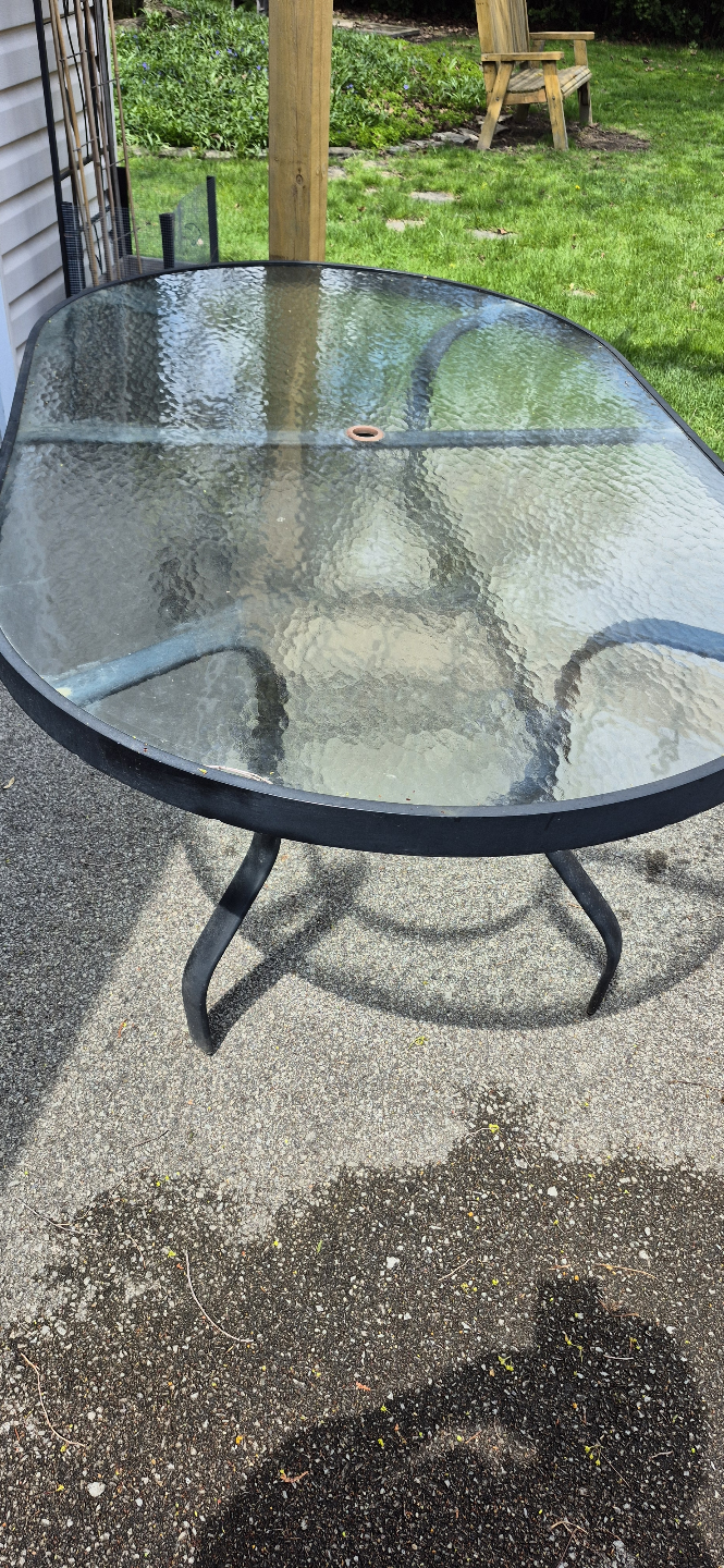 Outdoor Patio Glass Top Table