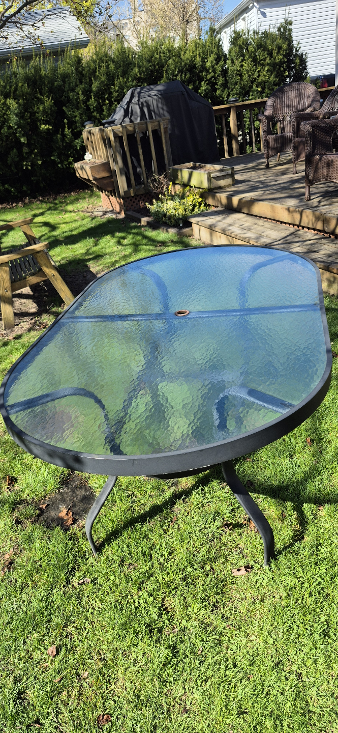 Outdoor Patio Glass Top Table - photo 2