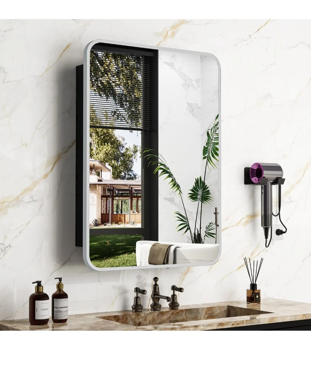 ACEMIRO Wall-Mounted Medicine Cabinet with Mirror image indicator(7)