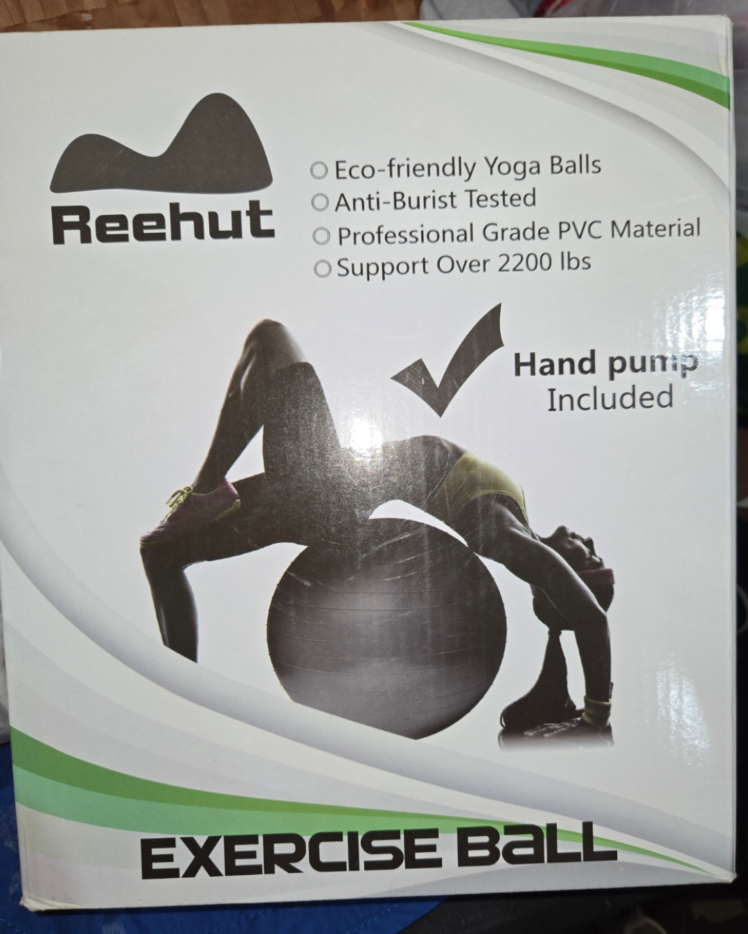 ReeHut Exercise Ball with Hand Pump BRAND NEW