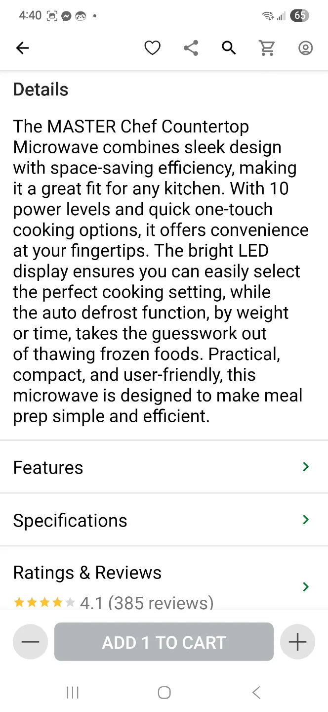 Master Chef 0.7 Cu. Ft. Countertop Microwave image indicator(7)