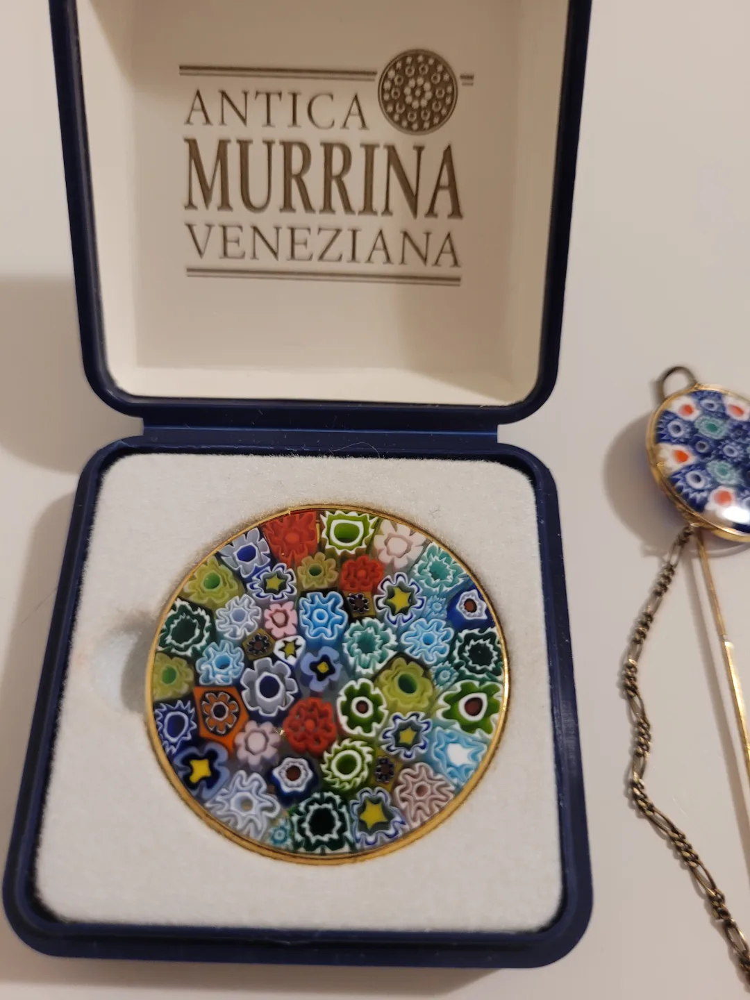 VINTAGE ANTICA MURRINA Veneziana Brooch, Earrings Set from 80's image indicator(2)