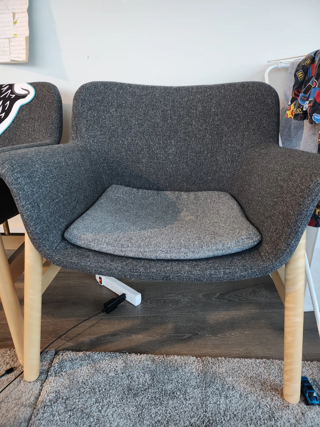 *moving out sale*Pair of Grey Fabric Armchairs thumbnail