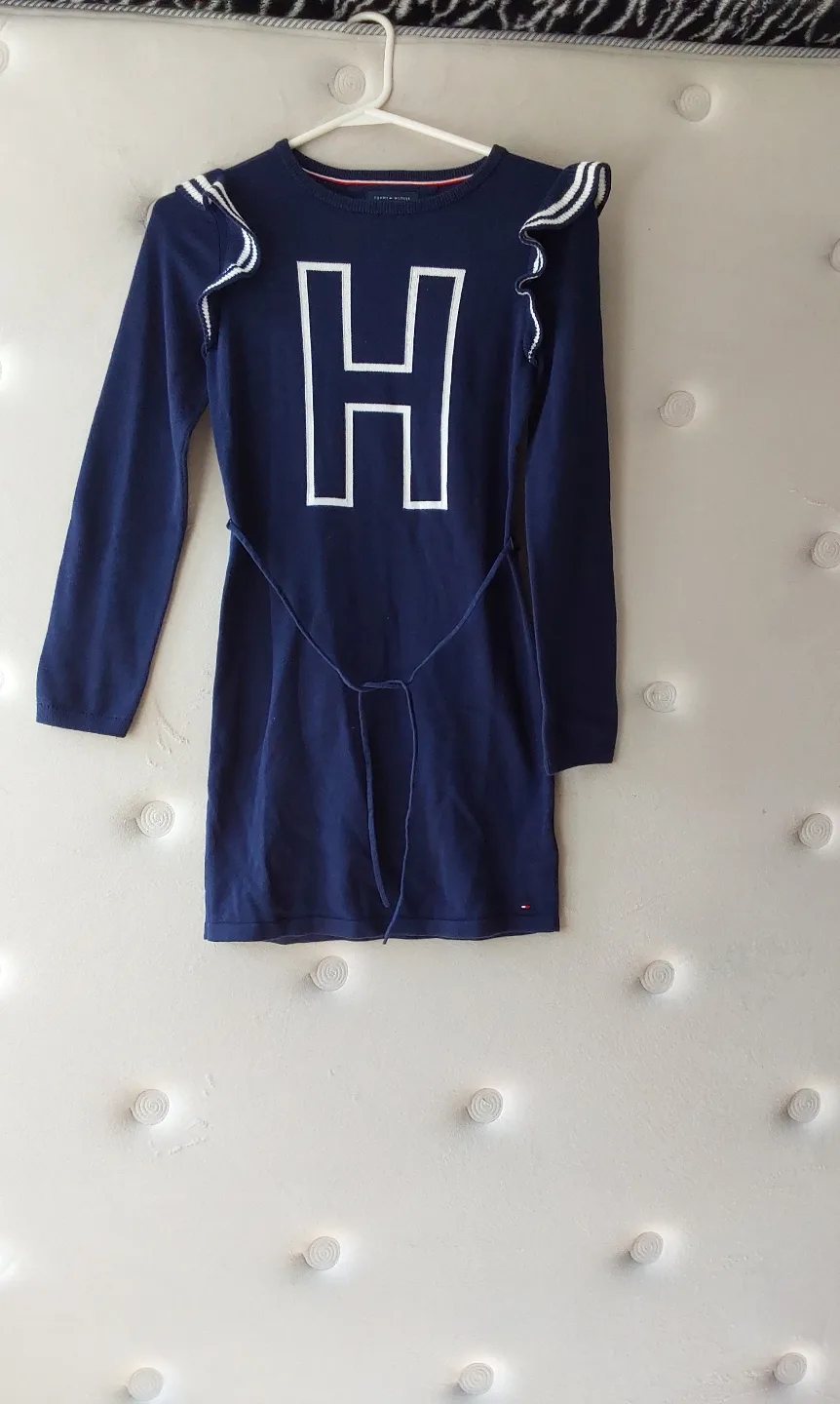 Tommy Hilfiger Girls' Navy Blue Sweater Dress Size 14 thumbnail