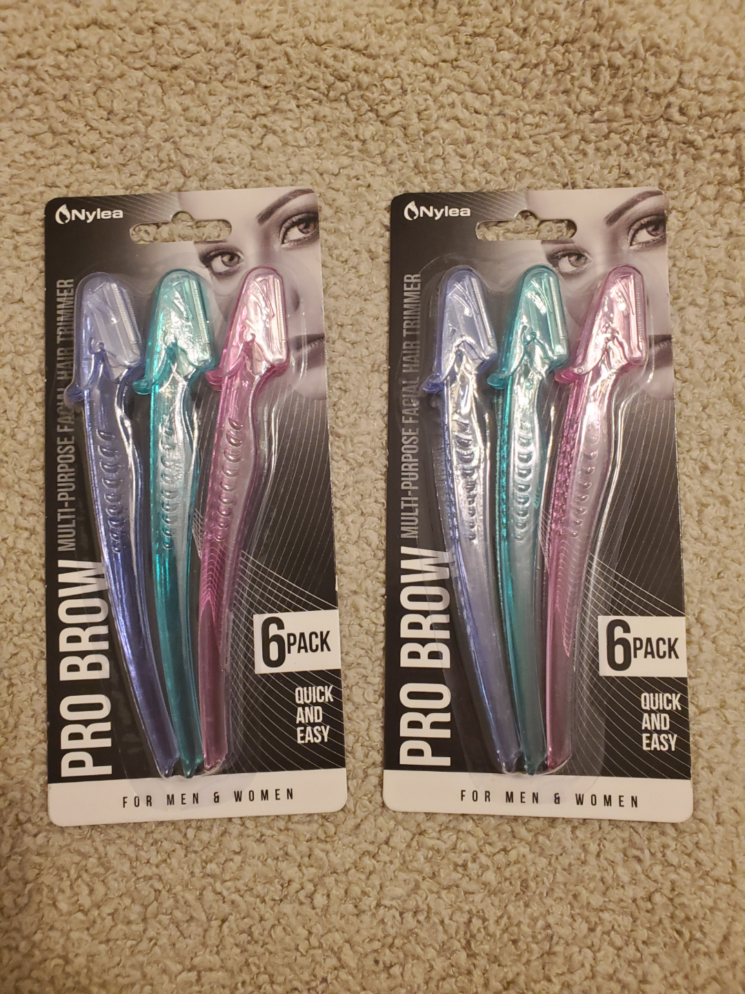 2x Nylea Pro Brow Multi-Purpose Facial Hair Trimmer 6-Pack