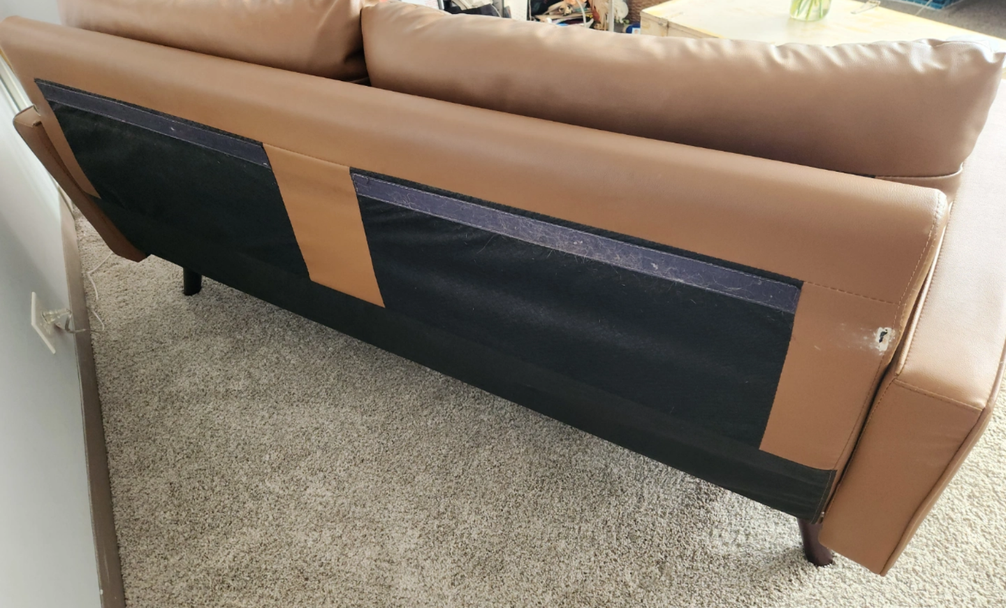 Mayfair Burkleigh 70.1" Brown Faux Leather Sofa - photo 5