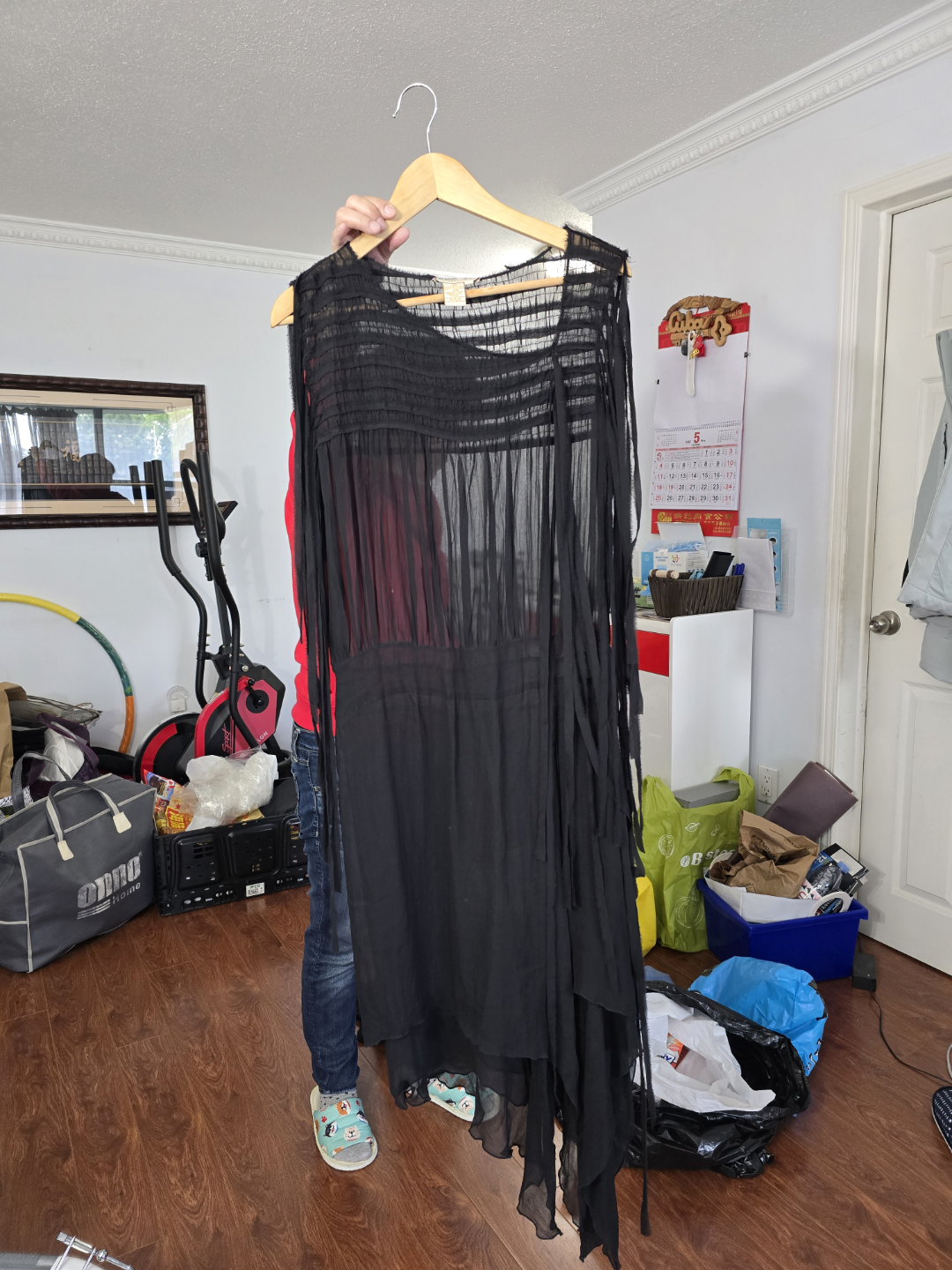 Black sheer overlay maxi dress