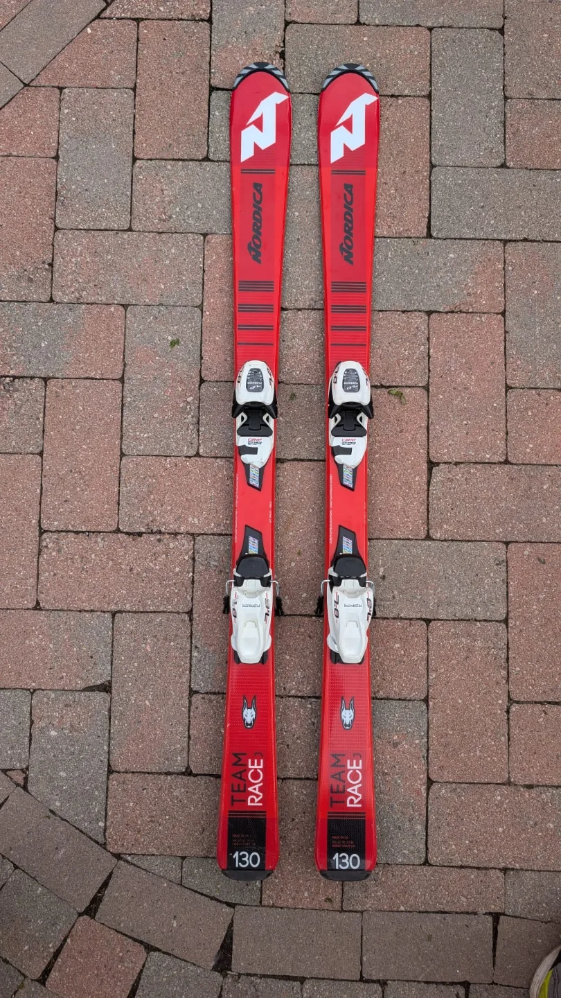 Nordica Team Race Junior Skis with Marker Bindings - Size 130cm thumbnail