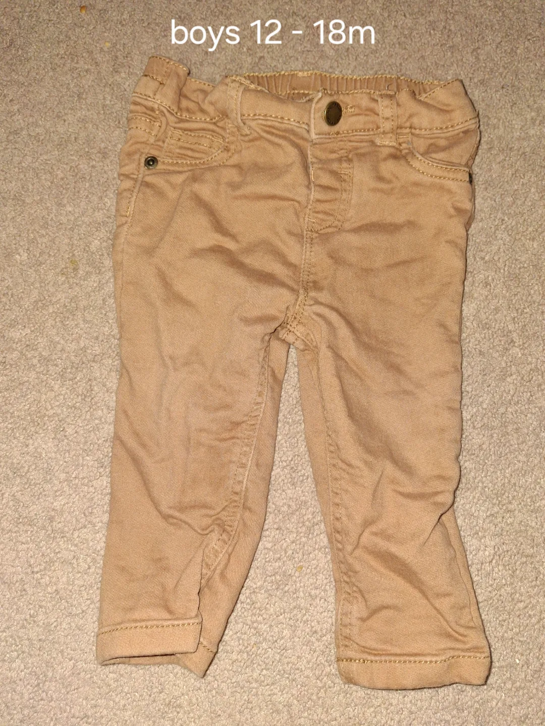 Boys' Brown Jeans, Size 12-18 Months thumbnail