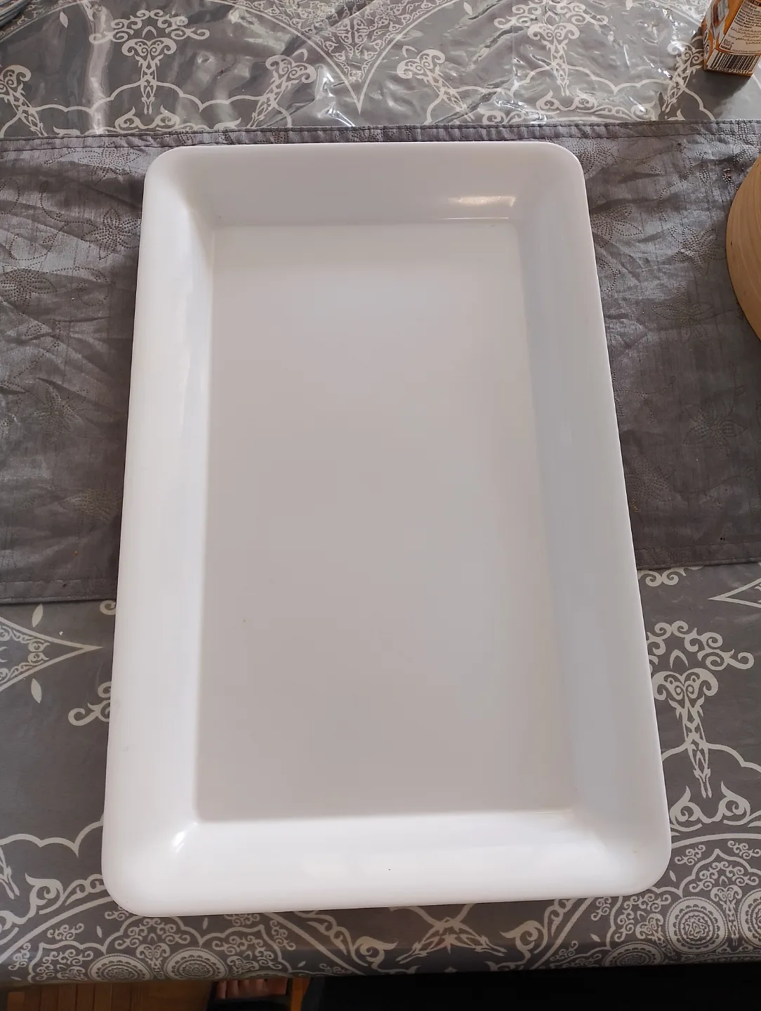 Two White Rectangular Serving Platters image indicator(2)