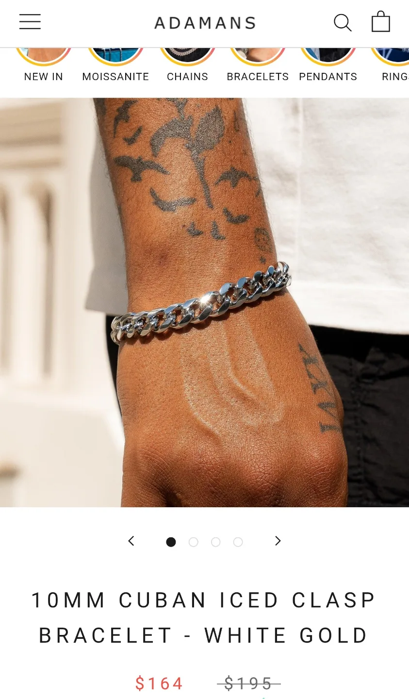 10MM Cuban Iced Clasp Bracelet - White Gold thumbnail