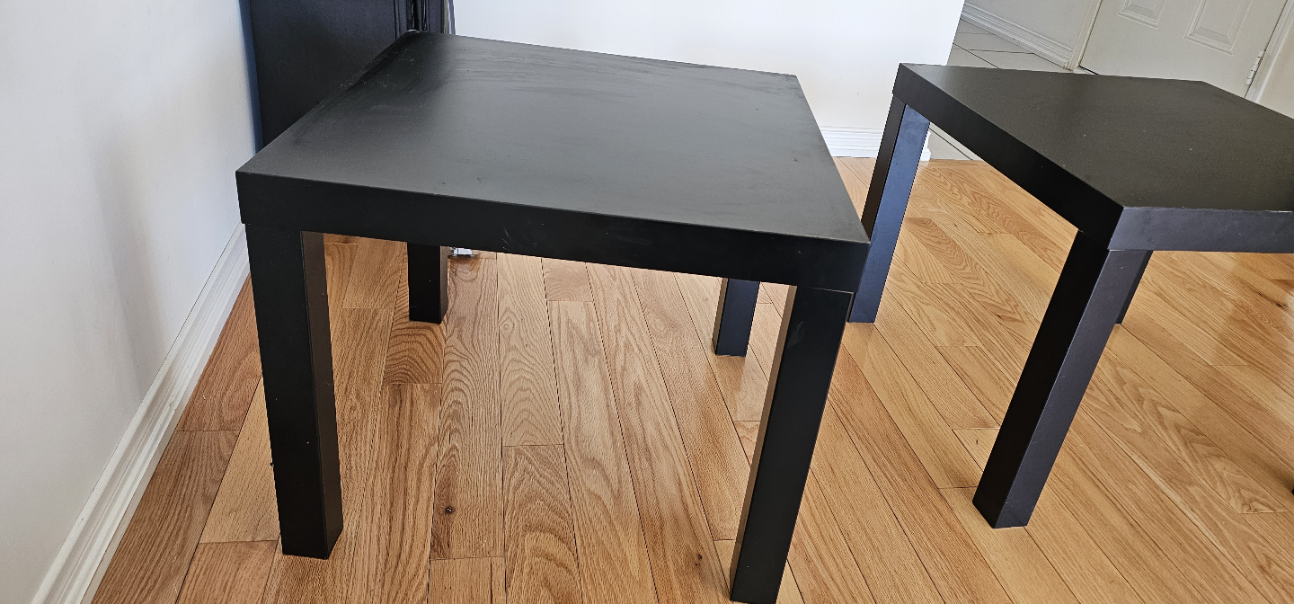 Pair of Black IKEA Lack Side Tables - photo 2