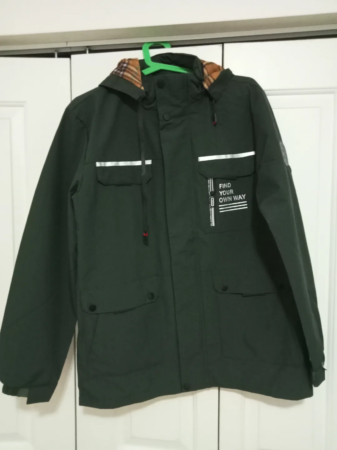 Men's Green Hooded Jacket - Wind Breaker thumbnail