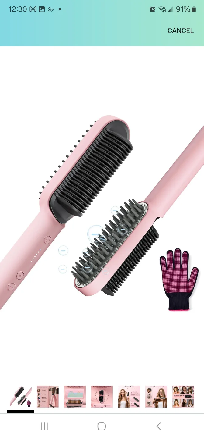  Hair Straightener Brush,Flat Iron & Brush 2 in 1 for ...