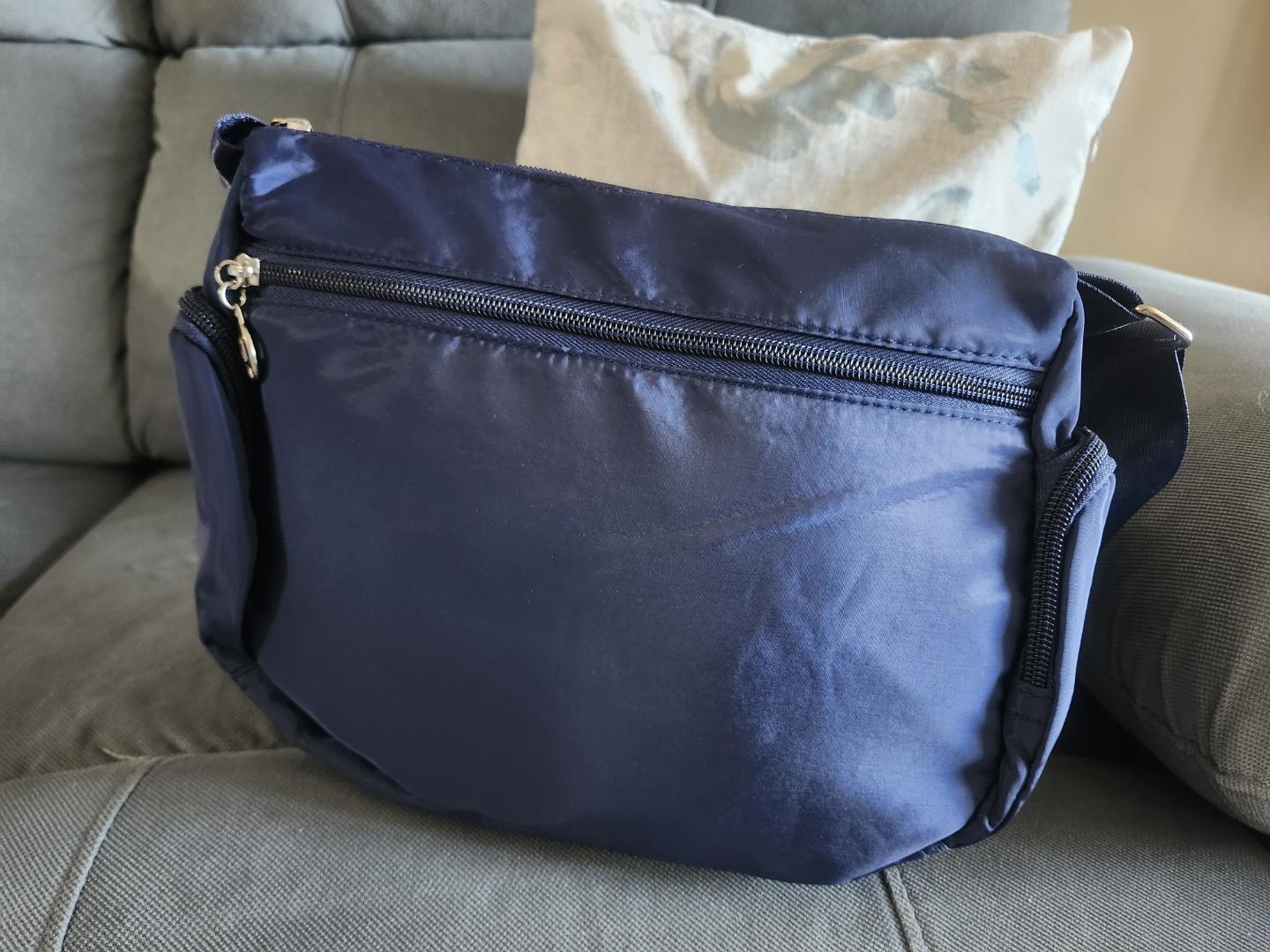 Navy Blue Crossbody Bag with Multiple Pockets - photo 3