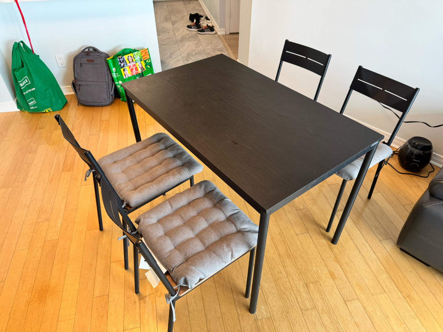 50$ IKEA Black table with four chairs