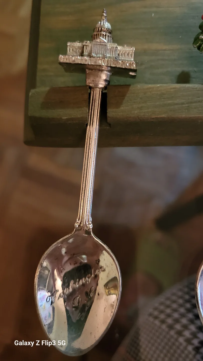 Collection of Souvenir Spoons with Display Rack image indicator(10)