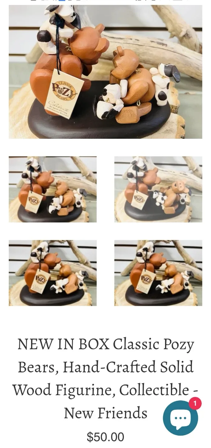 New in Box Classic Pozy Bears Figurine - New Friends image indicator(2)