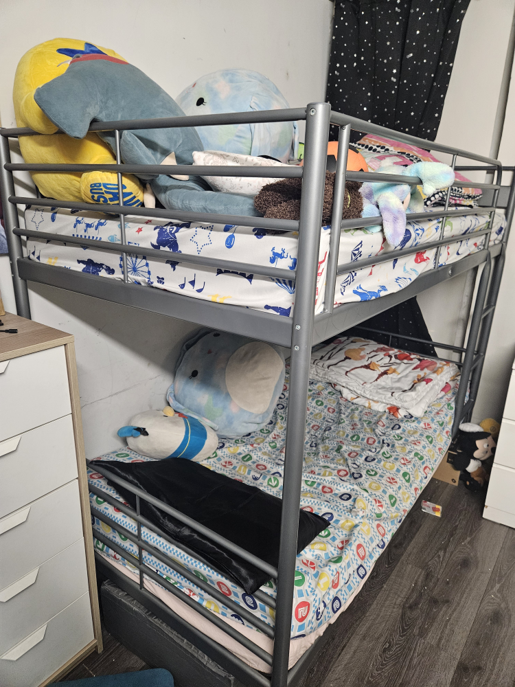 Metallic Grey Bunk Bed Frame IKEA SVARTA..... - photo 3